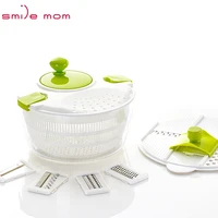 

Smile mom 7 in 1 Multi Kitchen 4L Salad Set Hand Vegetable Grater Slicer - Vegetable Dryer Salad Spinner