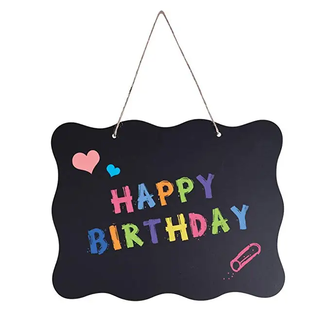 
Black Style Decorative Rectangle Erasable Mini Hanging Double Sides Wooden Chalkboard 