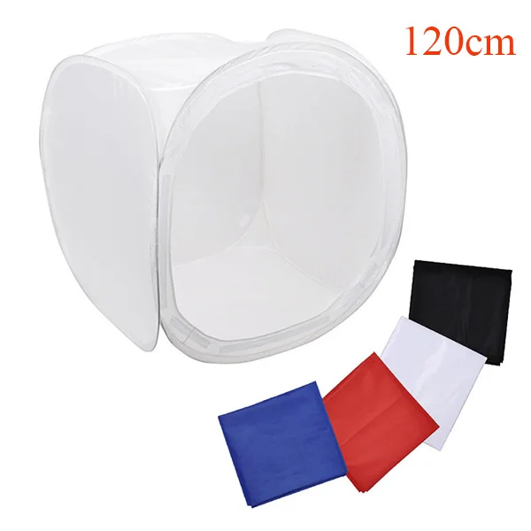 Large 120cm Studio Cube Tent Pop Up Light Box Foldable 4 Colour Backdrops 
