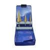 Blue Metal Case HSS 4-12 4-20 4-30mm 3PCS Titanium Step Drill Set