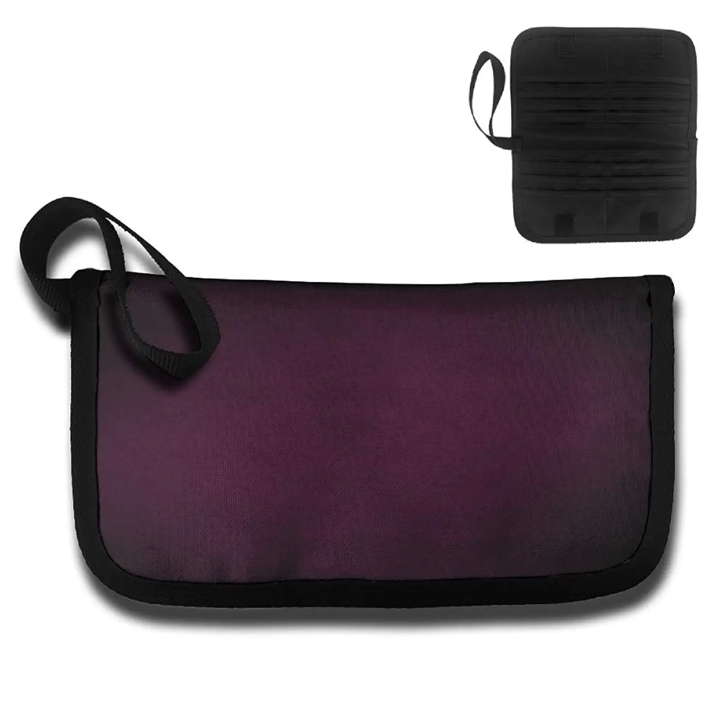 black and purple clutch bag