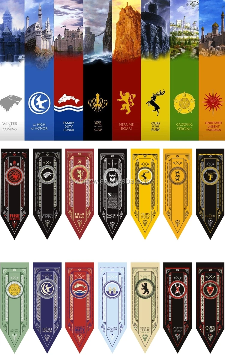 6 18 by 60/45150cm Purple GO2 Game of Thrones House Sigil Tournament Banner 