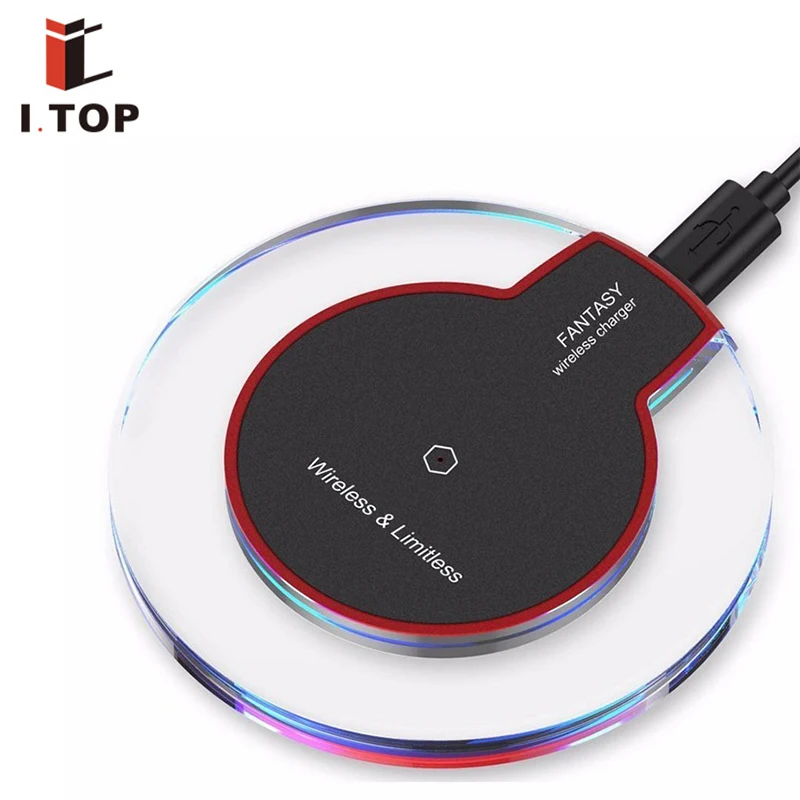 

Crystal Fantasy Wireless Charger Universal QI Wireless Charging Pad For Mobile Phone, Black/white