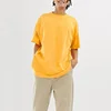 Wholesale mens t shirts high quality fashion streetwear ginger yellow plain custom mens t-shirt