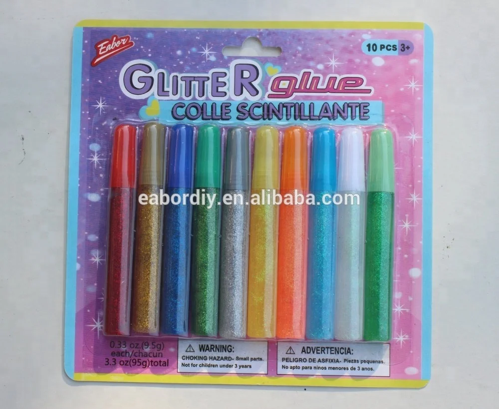 
10ML glitter glue set for diy kid art 