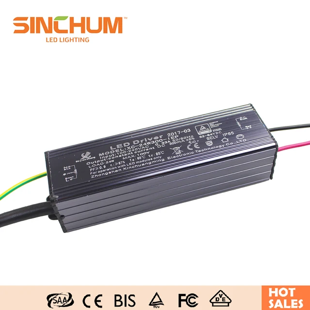 24W 300ma outdoor LED driver power switching power supply TUV waterproof IP65 5 years warranty