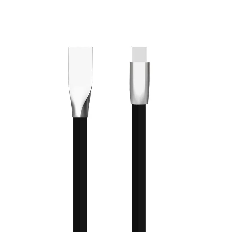 Hot Sell Metal Head 3D USB Charge Flat Cable Type c Data Cable