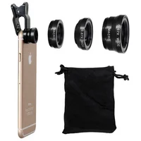 

Mini free shipping 3 in 1 cell Phone zoom Lens Super Fisheye camera Wide Angle Macro mobile Lens for smartphones