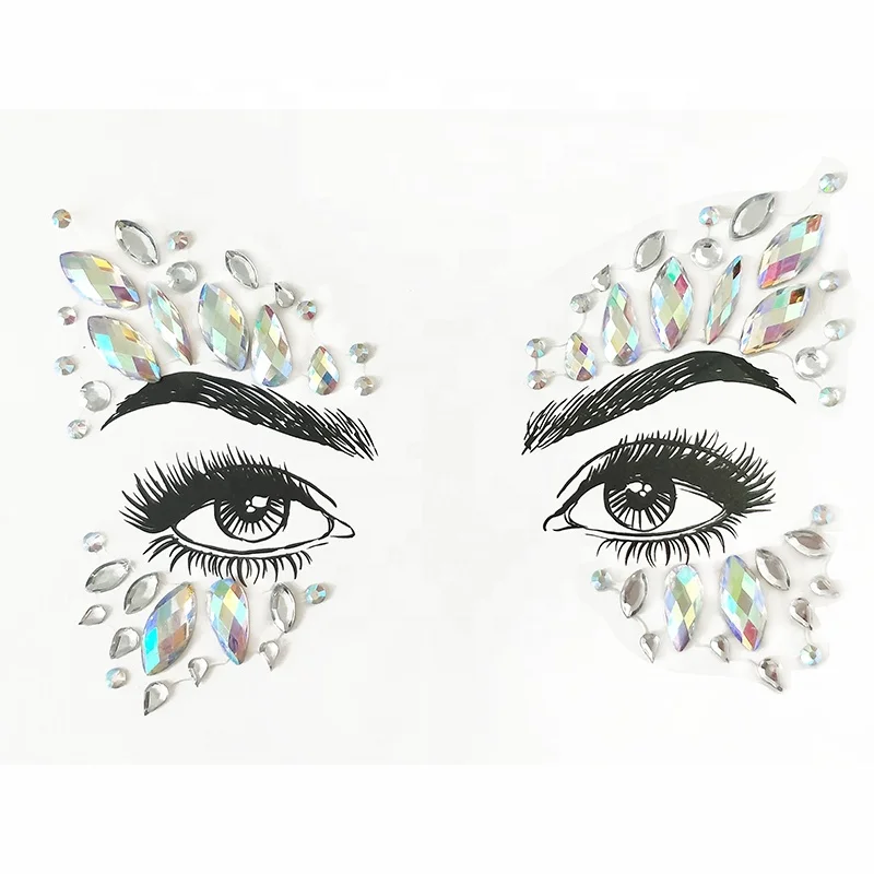 

New Style Customized Face Gem Sticker Body Tatoo rhinestone Eye sticker
