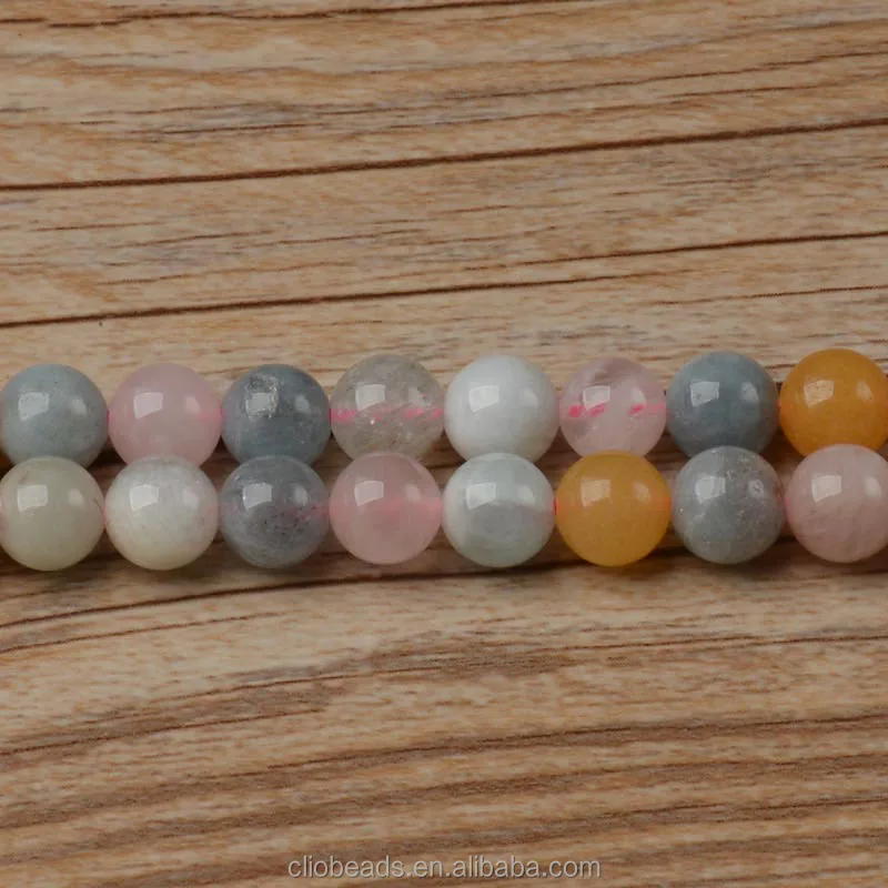 

Natural Multicolor Round Morganite Beads