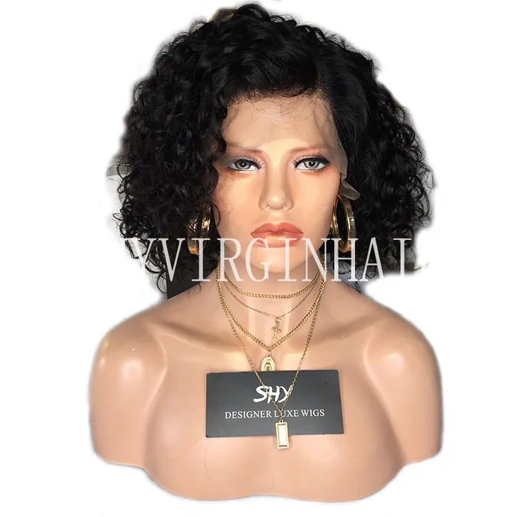 

10 12 14 Inch Natural Black Short China Human Hair Body Wave Lace Front Wigs On Sale Promotion, N/a