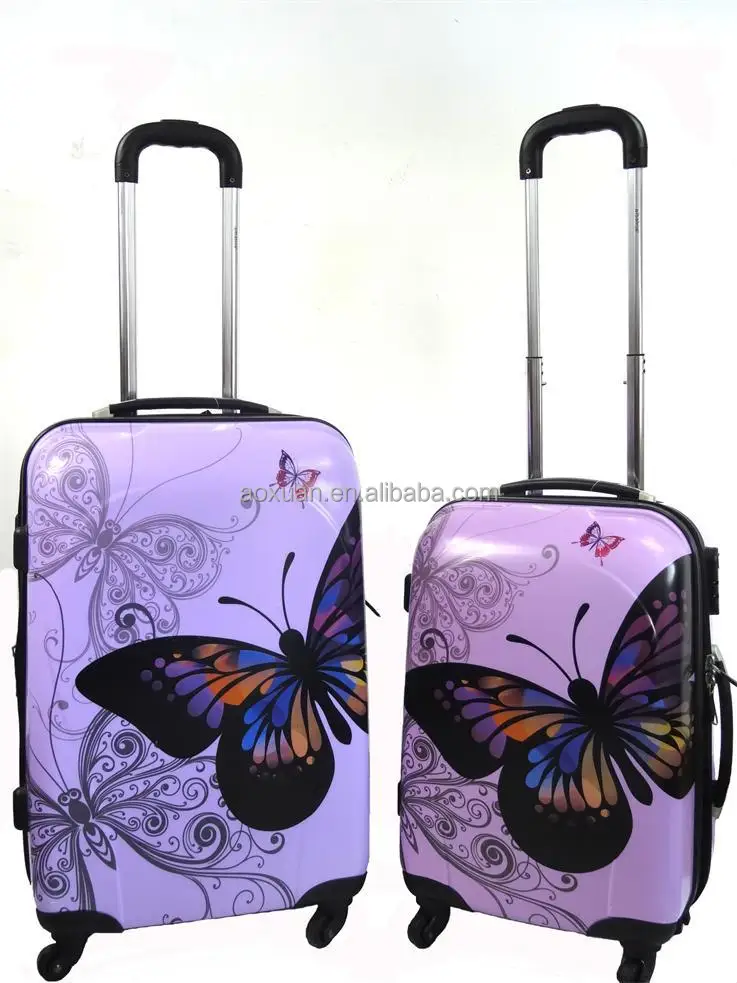 purple butterfly suitcase