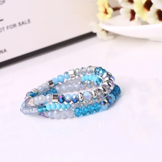 

blue glass beads female friendship bracelets