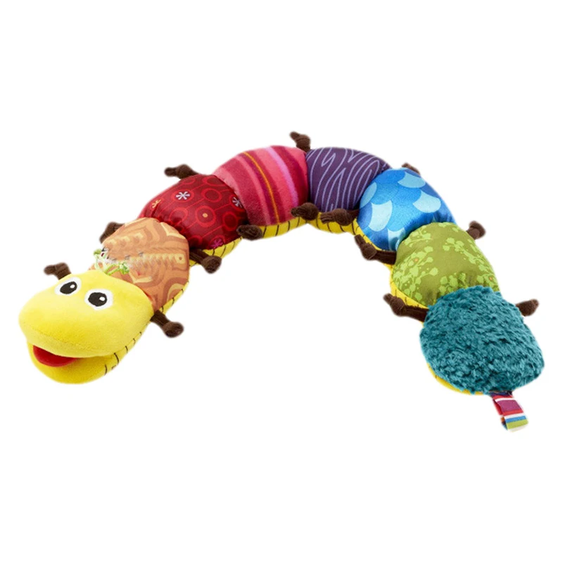 Colourful Educational Stuffed Plush Caterpillar Bell  Musical Cute Toy For Kids 