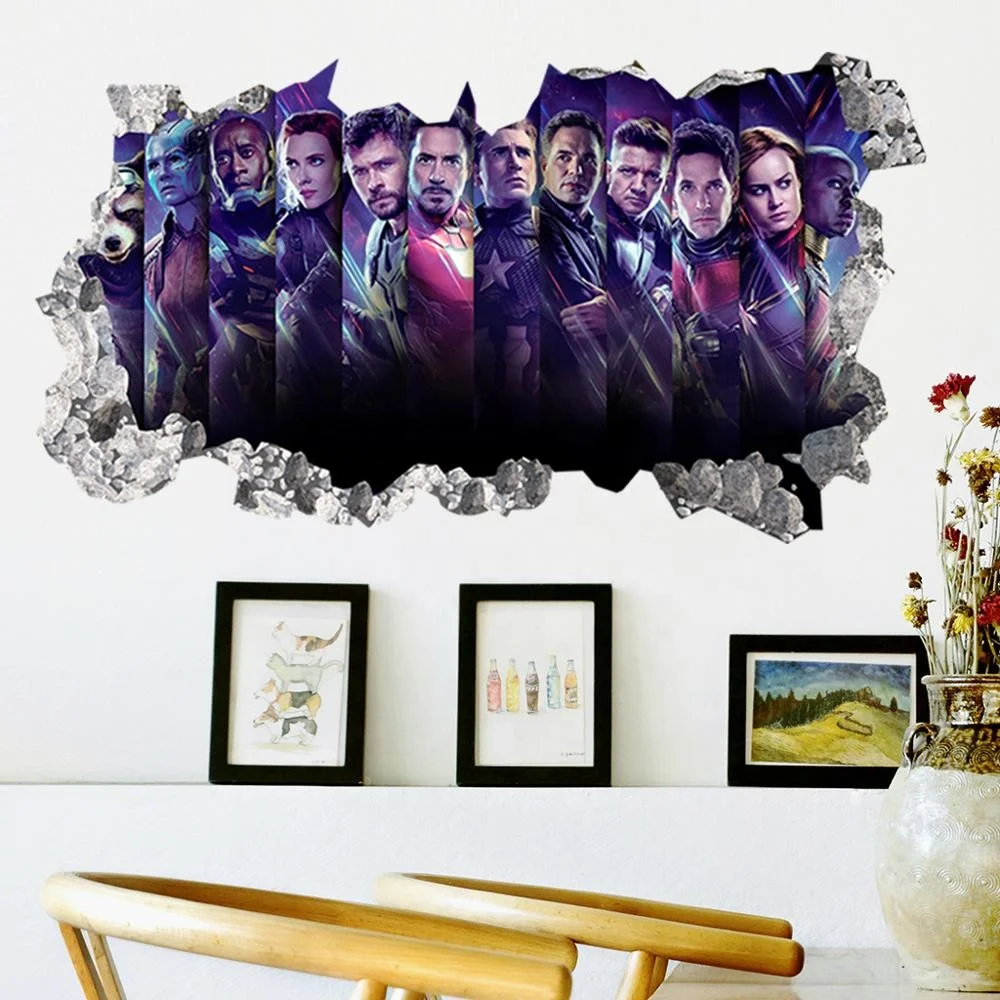 3D Finale Stickers Muraux Super H&eacute;ros Enfants Stickers Muraux pour Chambre De Jeu Mur Autocollant Art Autocollants En Vinyle