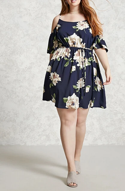 cold shoulder floral maxi dress