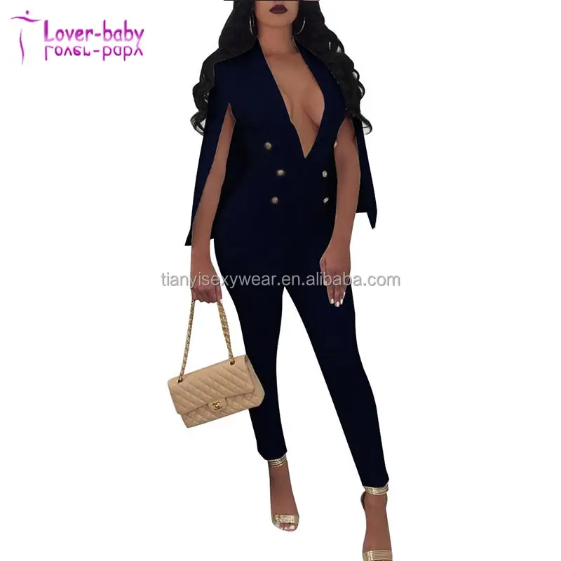

Kassandra Blazer Button Detail Sexy Formal Jumpsuits