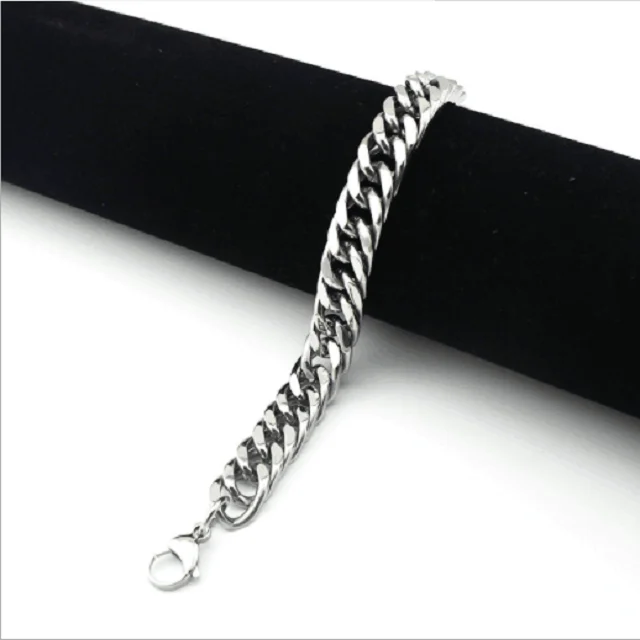 

Factory Best Quality High Polishing Stainless Steel Cuban Chain Bracelet