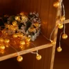 Moroccan Ball String Lights Warm White 15ft 20 LED Fairy Orb Lantern Christmas Solar Powered String Lights