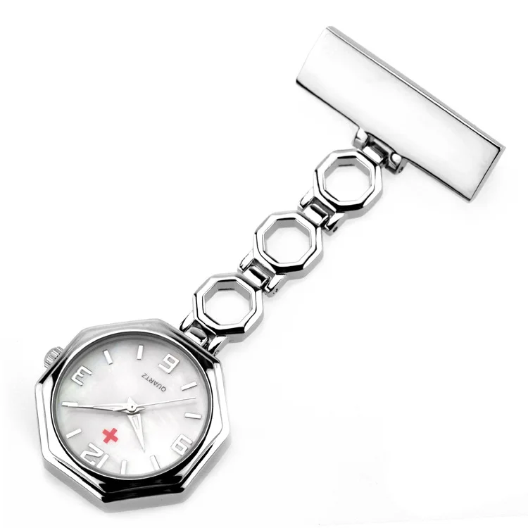

Nurse watch alloy case silver pin clip safety watch for nurse doctor, Silver;gold