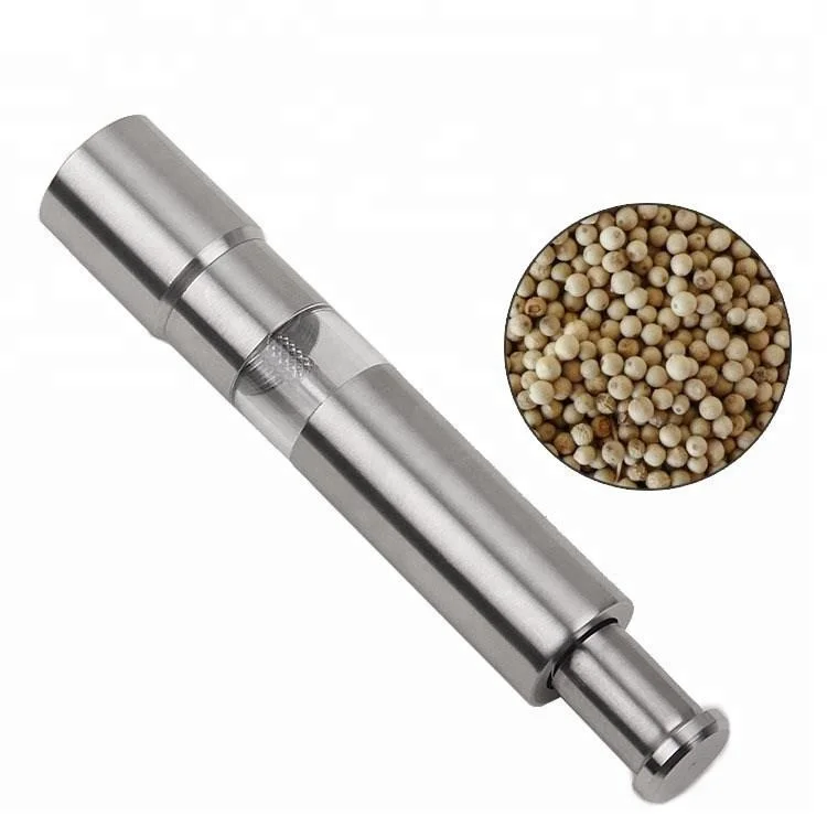 

Cooking utensil automatic salt and pepper grinder hot sell Stainless Steel Manual salt and pepper mill, Silver and oem