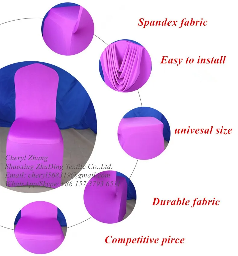 Wholesale White Spandex Ruched Swag Back Chair Covers For Wedding