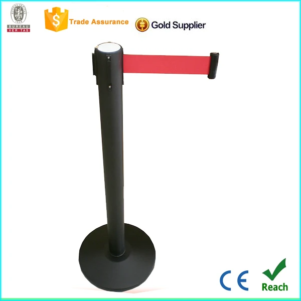 
Retractable Belt Barrier Polished Stainless Steel Post crowd control stanchion for sale 