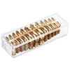 Nadeco gold nail chrome shine diamond face metal style middle length acrylic nail art tips