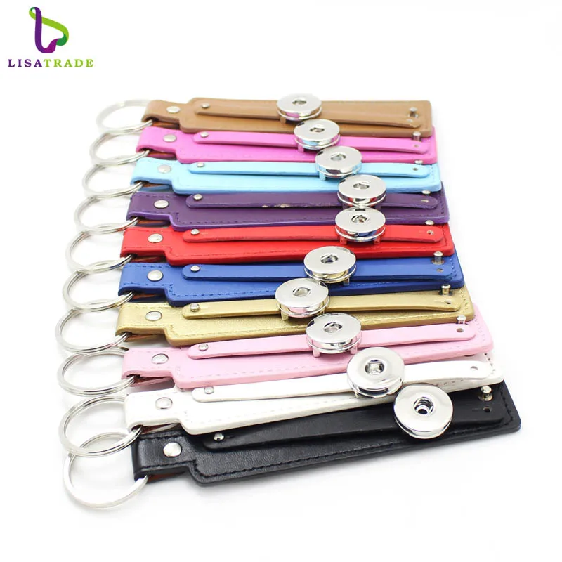 
Wholesale Mix Color Snap Button Pu Leather Keychain Wholesale Jewelry Fit 8mm Slide Charms/letters ,Accept Custom Bracelet 