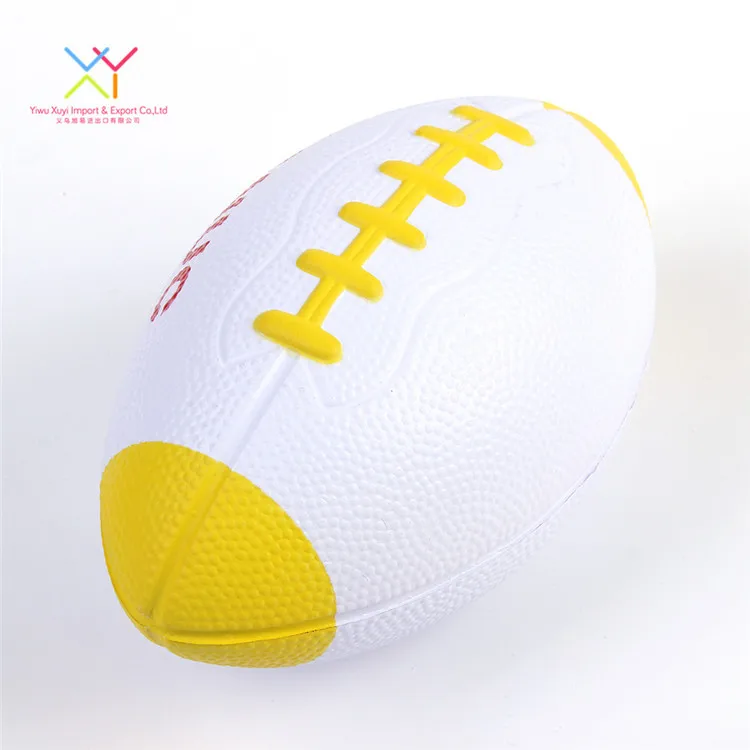Jumbo Soft American Football Shaped Stress Ball, Yellow PU Rugby Stress Ball,sports stress ball