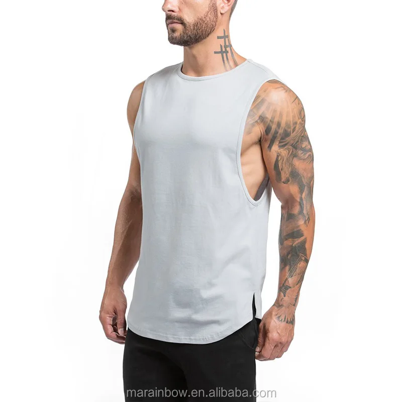 New Design Performance Tank Top With Mesh Panel Back Mens Longline ...