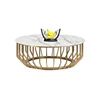 Hotel loosing furniture modern luxury design metal frame gold marble top coffee table