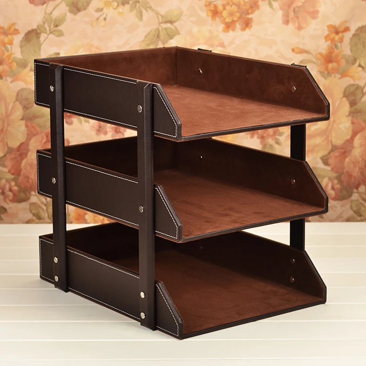 Venta al por mayor bandeja madera documentos 3 bandejas-Compre online