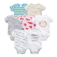 

7 Piece Girl Boy Baby Clothes High Quality Cute 100%Cotton Short Sleeve Baby Rompers Infantil Costumes