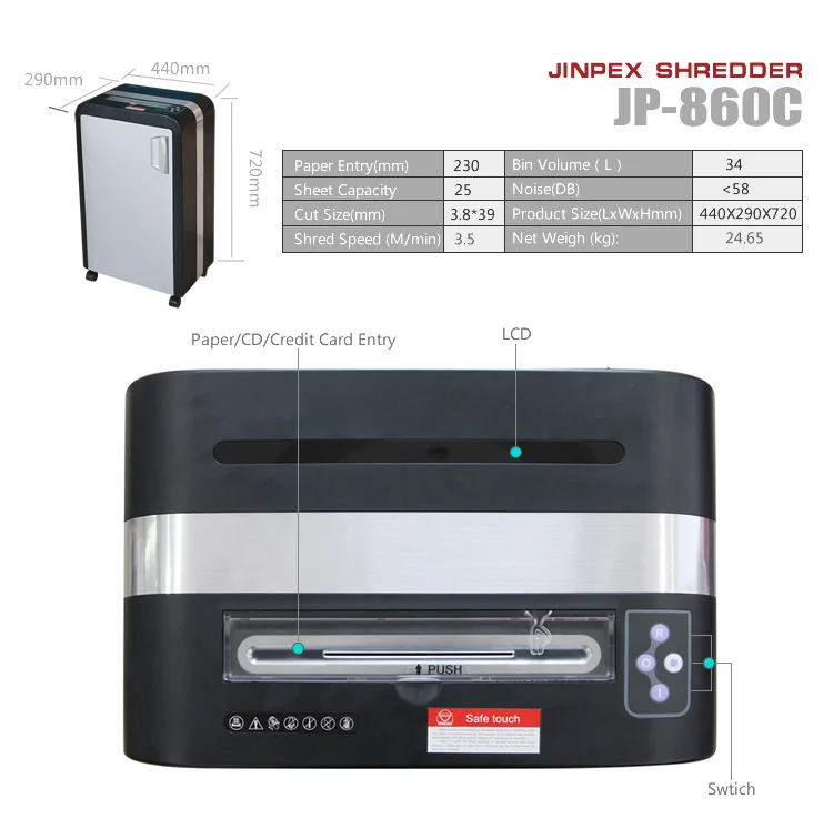 מגרסת נייר Jinpex JP860C