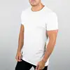 MS-1990 Men Crew-neck Cut Short Sleeve Tee Custom White Longline Sport T Shirt