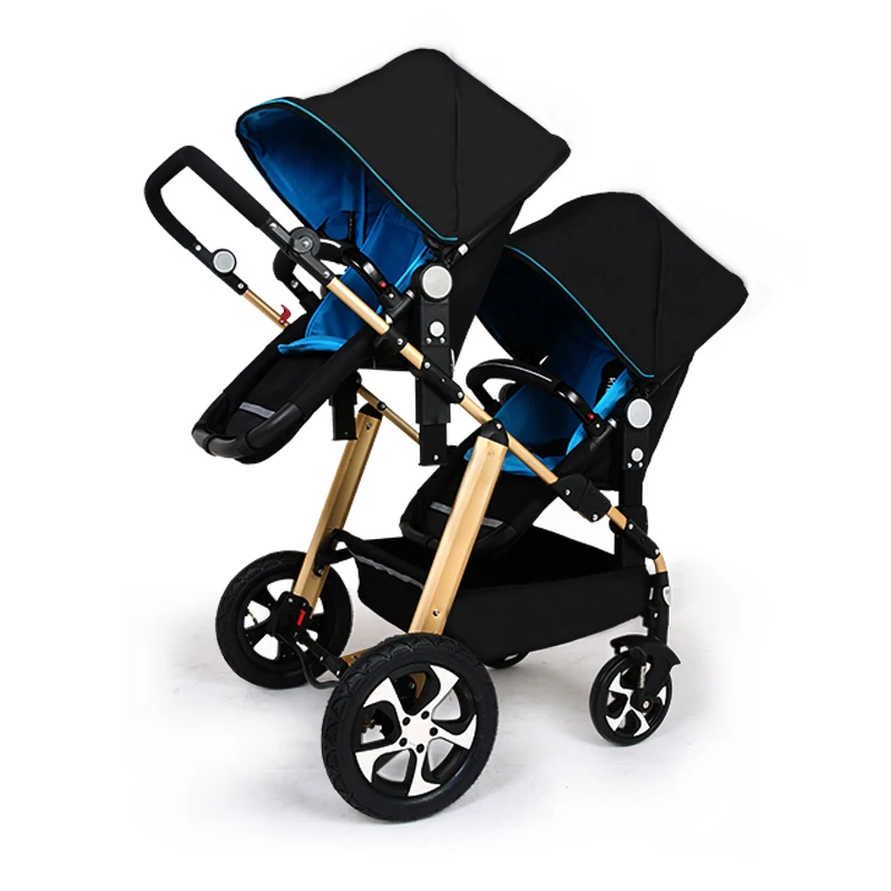 

many colors EU standard Easy quick fold twin baby stroller Aluminum alloy double stroller baby for two babys