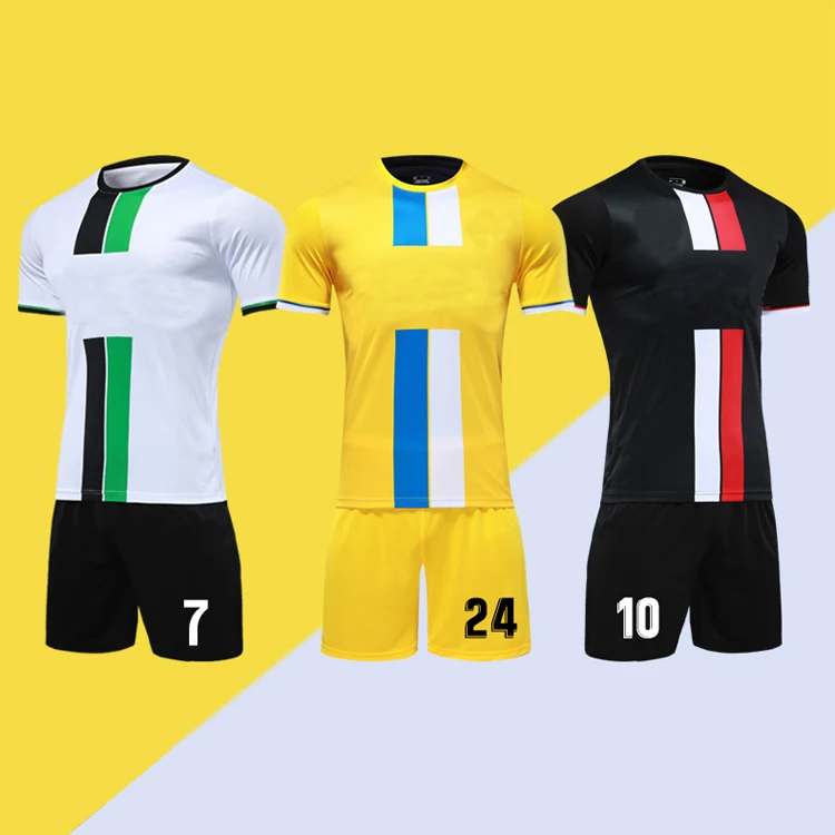 

Top Quality Plain Stripes Red White Soccer Jersey Set Men/Custom soccer wear, Customized color