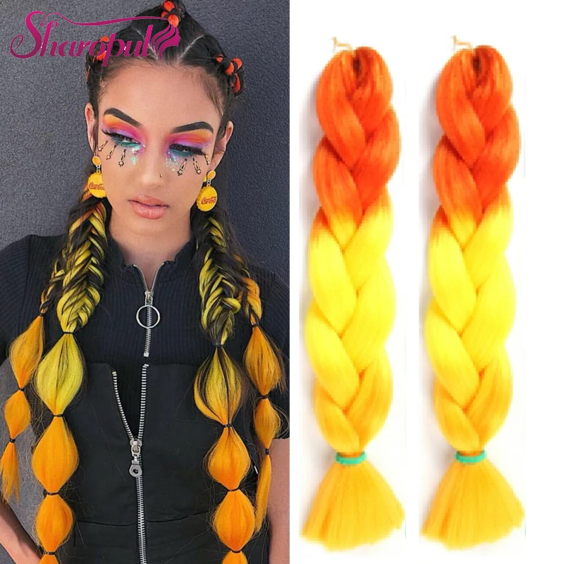 

ombre color braiding hair x-pression Australia Russian style in summer 32inch 165gram braids hair extension