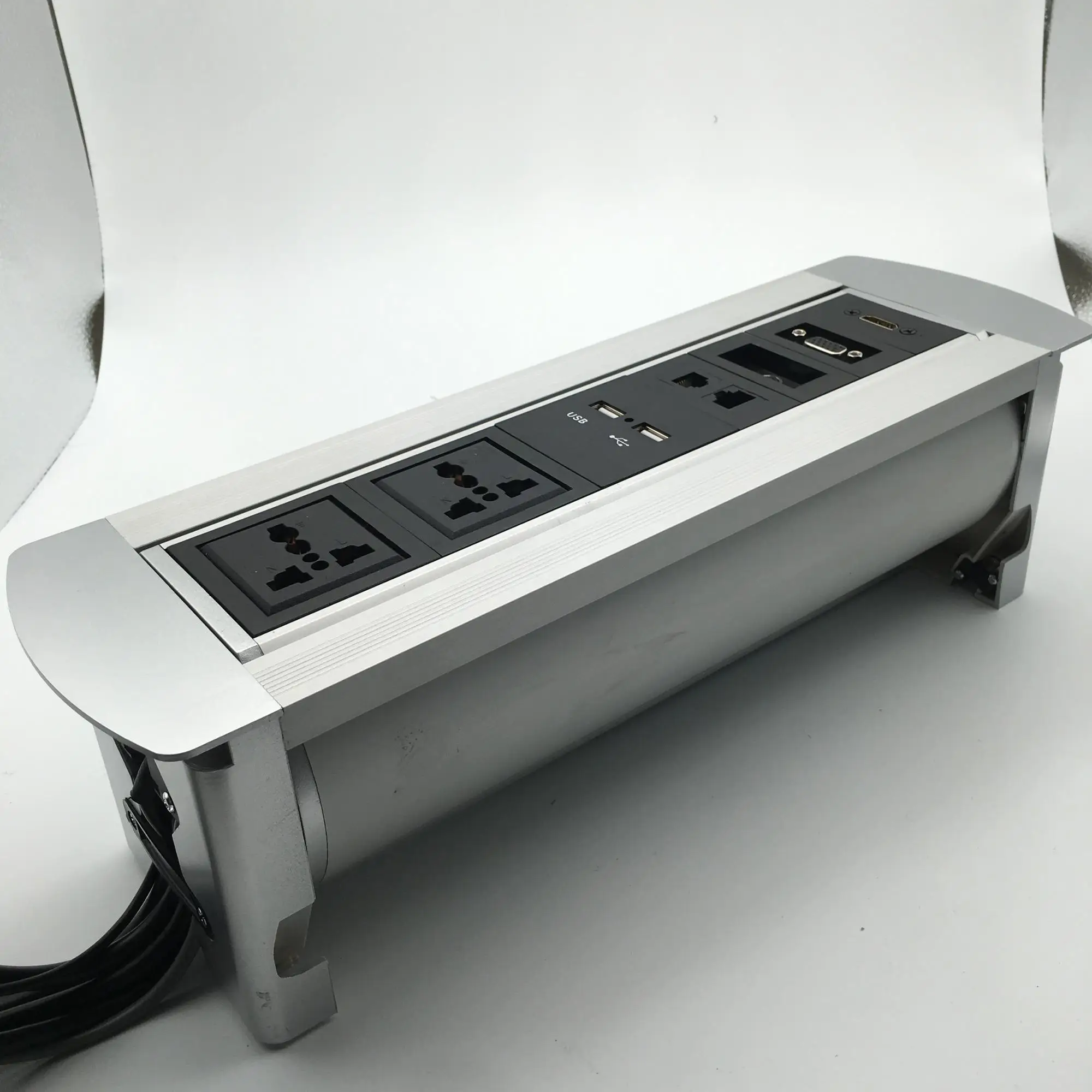 Motorized Conference Switch Rotate Table Power Socket With Outlet