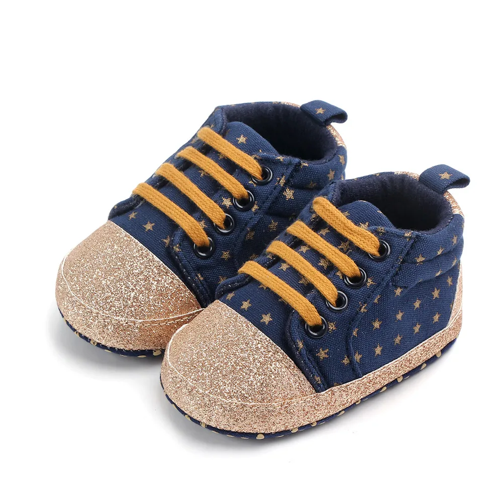 

New arrival anti-slip soft sole prewalker unisex baby shoes, Blue/black/white