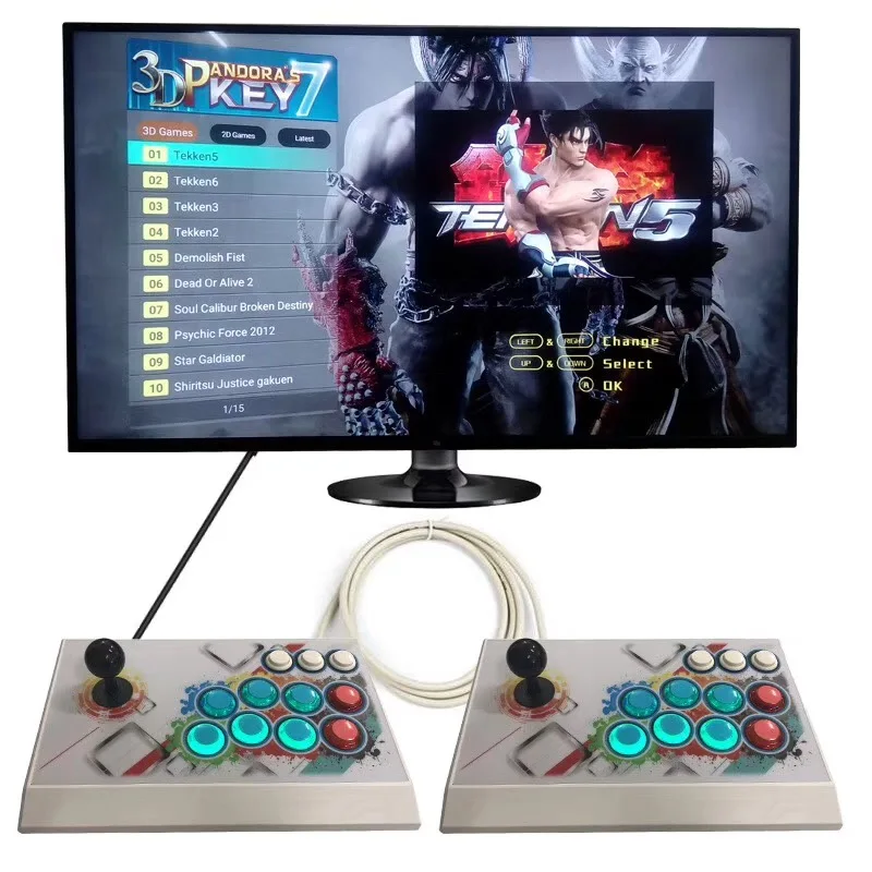 New Cheap Arcade Pandora's 7KEY Two Joysticks Video Game Console With Built-in games High Definition Game consola