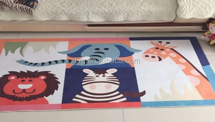 
3D printed carpet of hotel animals carton pattern rug 