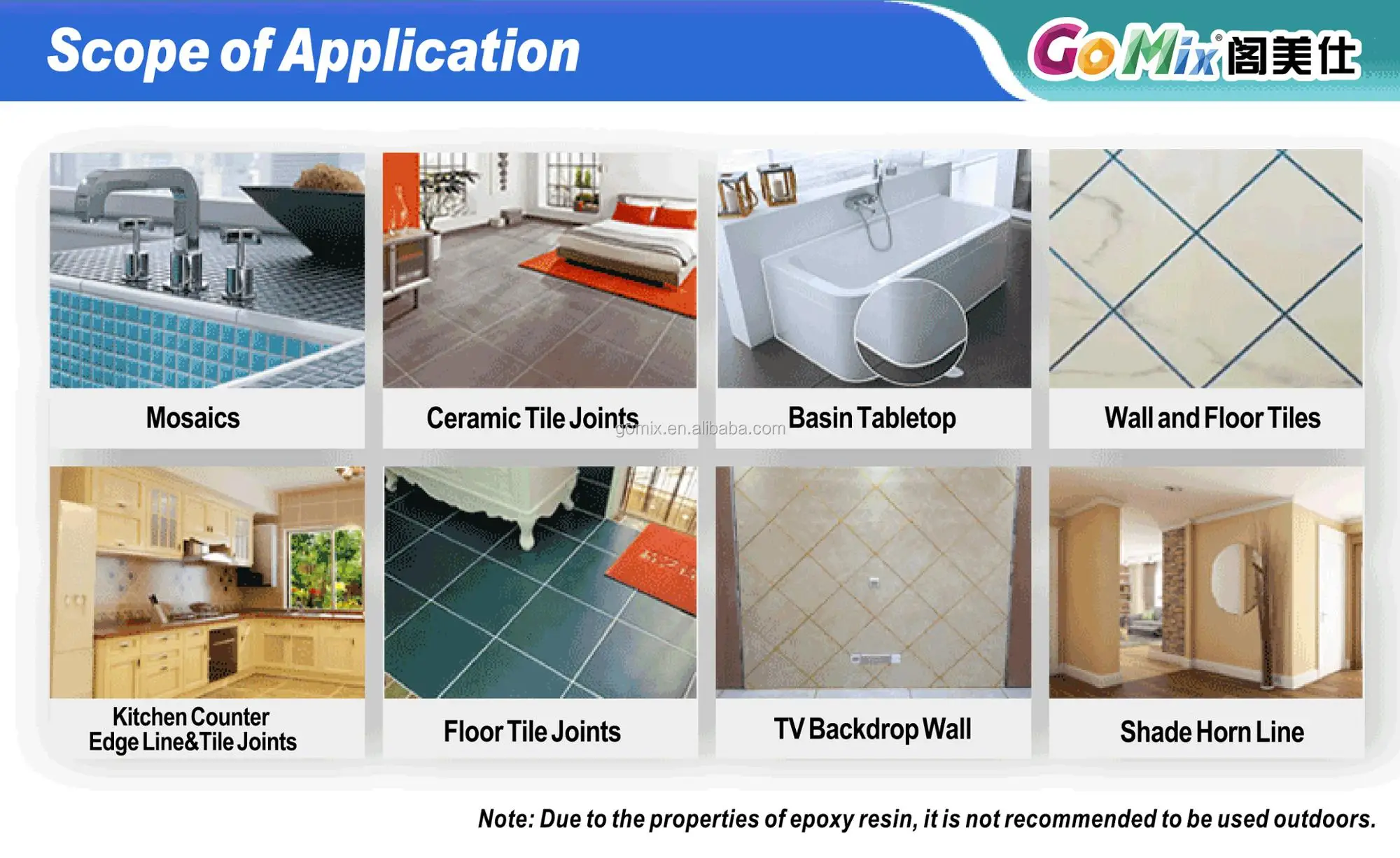 Long Lasting No Shrink Water Resistant Epoxy Grout For Floor And Wall