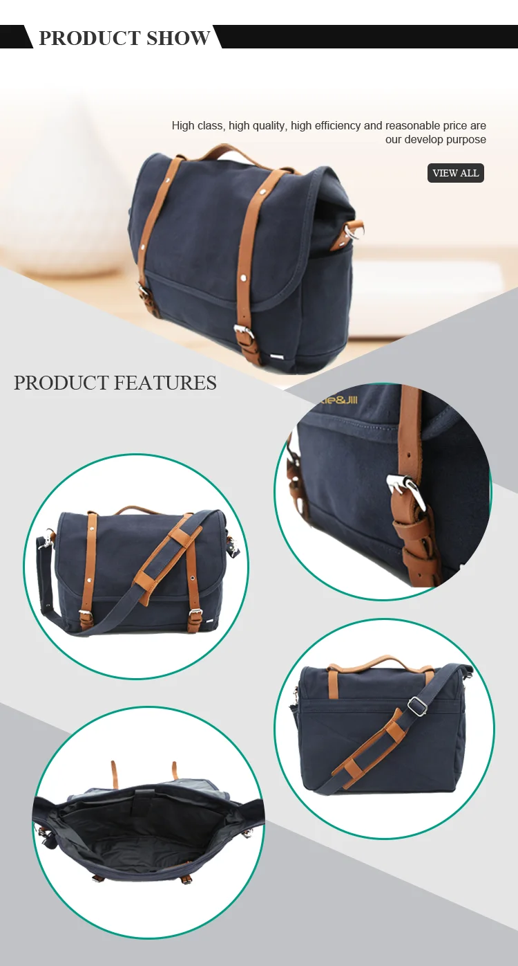 Custom Logo Wholesale Canvas Zipper Pouch men Handbags causal large Classic shoulder bag for men business travel briefcase