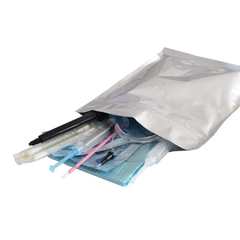 

OEM Professional gel syringes kit gum protector zipper teeth whitening kits private logo, Blue;white