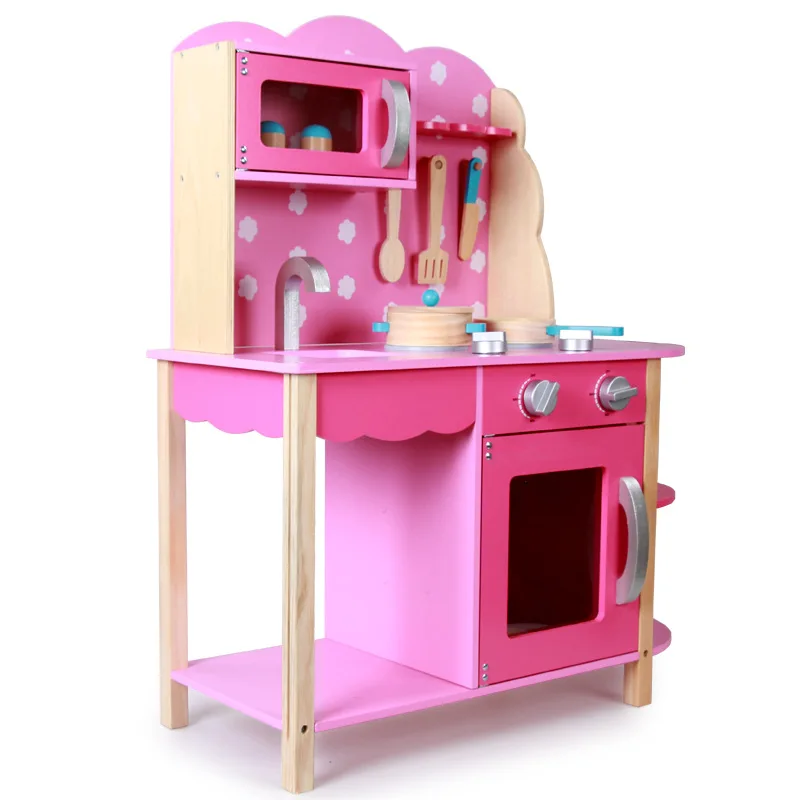 2019 Kids Wood Kichen Set Wooden Toy Kitchen Set For The Girls Pretend