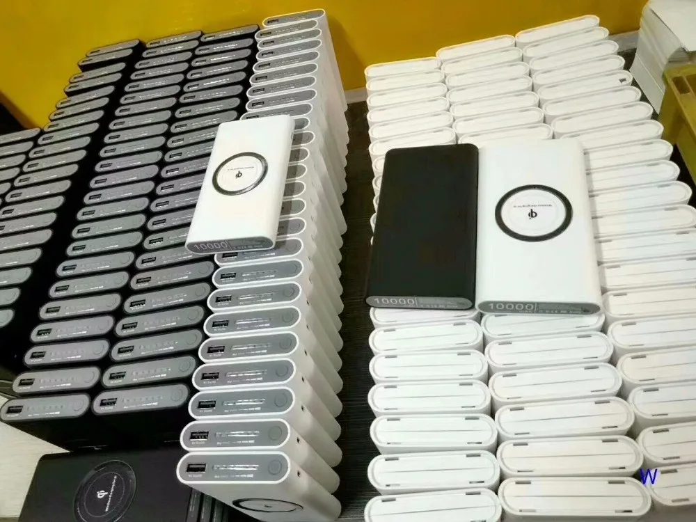 logo custom portable Qi standard mobile phone wireless charger slim power bank 10000mah with lcd display - ANKUX.COM