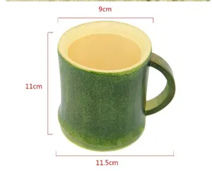 Image of 2pcs earth friendly Bamboo Cups set for Tea Sake Coffee Juice Drinks Bamboo Cups