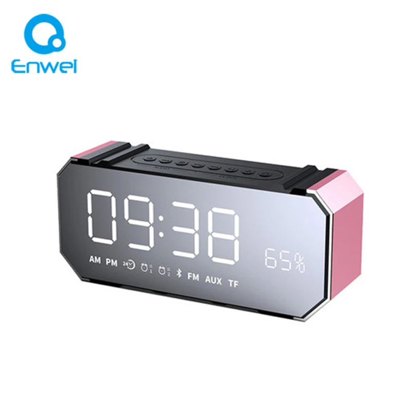 

DG100 Mirror Clock Bluetooths Speaker Bluetooths 4.1 Mobile Computer Card Speaker LED Alarm Clock Subwoofer speaker, Black;blue;red;grey